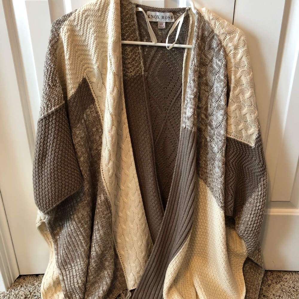 Cardigan/Poncho - Beige. Super cute!!